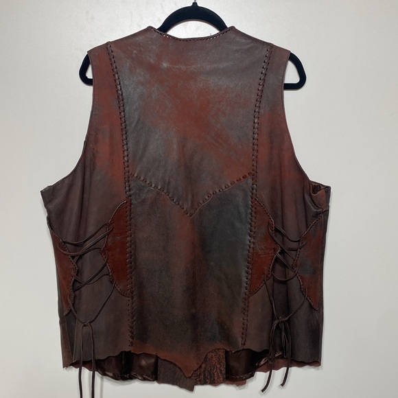 Tribe America Leather Vest in Antique Tan Color - Picture 3 of 15